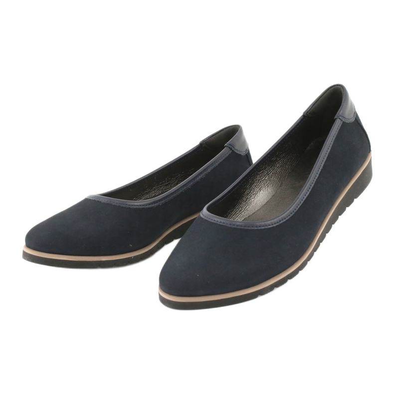 Angello Ballerine in pelle femminile con spicchi 1348 blu navy 2