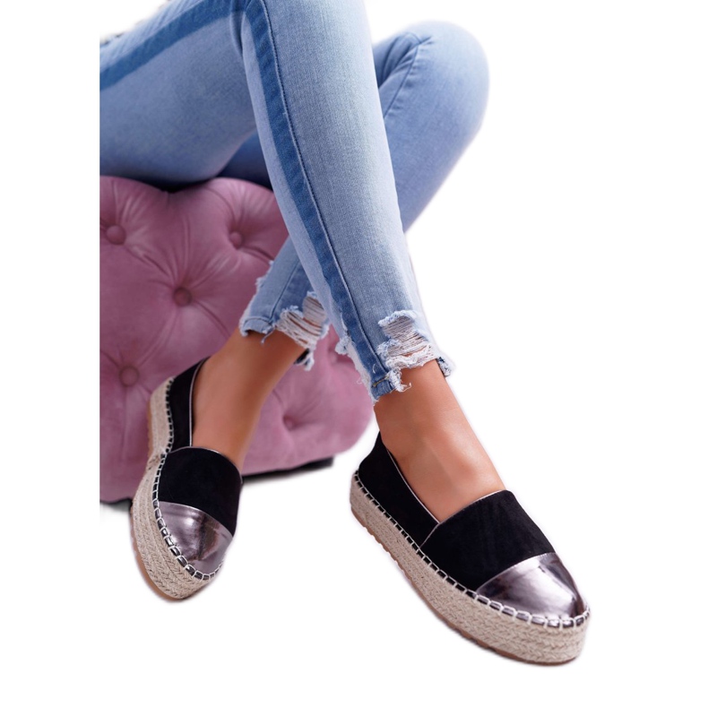 Espadrillas da donna Black Ringer Platform nero giallo 3