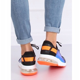 Scarpe sportive da donna nere F-3336 BLACK/ORANGE nero arancia 2