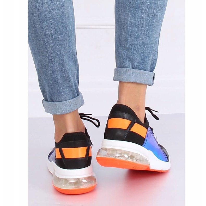 Scarpe sportive da donna nere F-3336 BLACK/ORANGE nero arancia 2