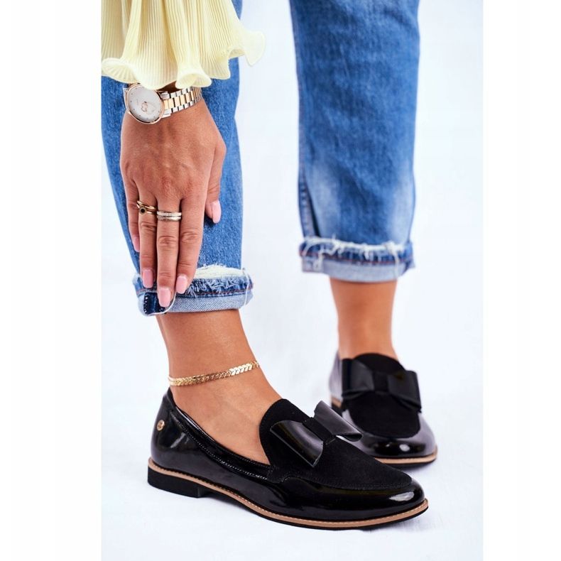 Scarpe brogue da donna Maciejka Mocassini laccati Nero 04099-01 / 00-5 1