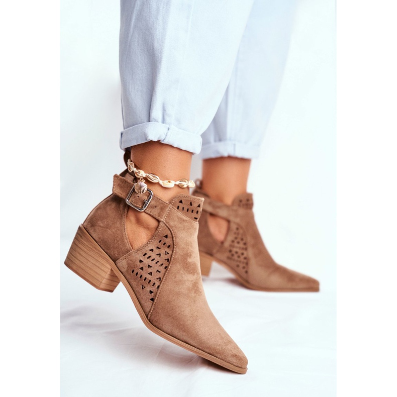 Bellucci Stivali da donna con cut-out primavera Beige Rita 2