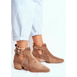 Bellucci Stivali da donna con cut-out primavera Beige Rita 1