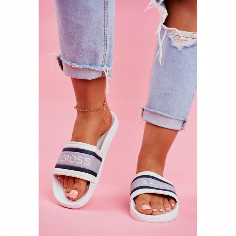 Pantofole Donna Cross Jeans Bianco FF2R4158C 2