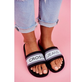 Pantofole da donna Cross Jeans Nere FF2R4159C bianco nero 1