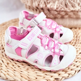Sandali da Bambino Big Star Con Velcro Bianco FF374207 rosa 1