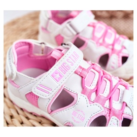 Sandali da Bambino Big Star Con Velcro Bianco FF374207 rosa 2