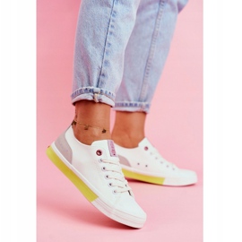 Sneakers Donna Cross Jeans Bianco Giallo FF2R4042C 1