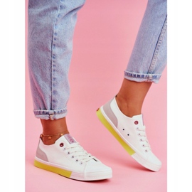 Sneakers Donna Cross Jeans Bianco Giallo FF2R4042C bianca 2