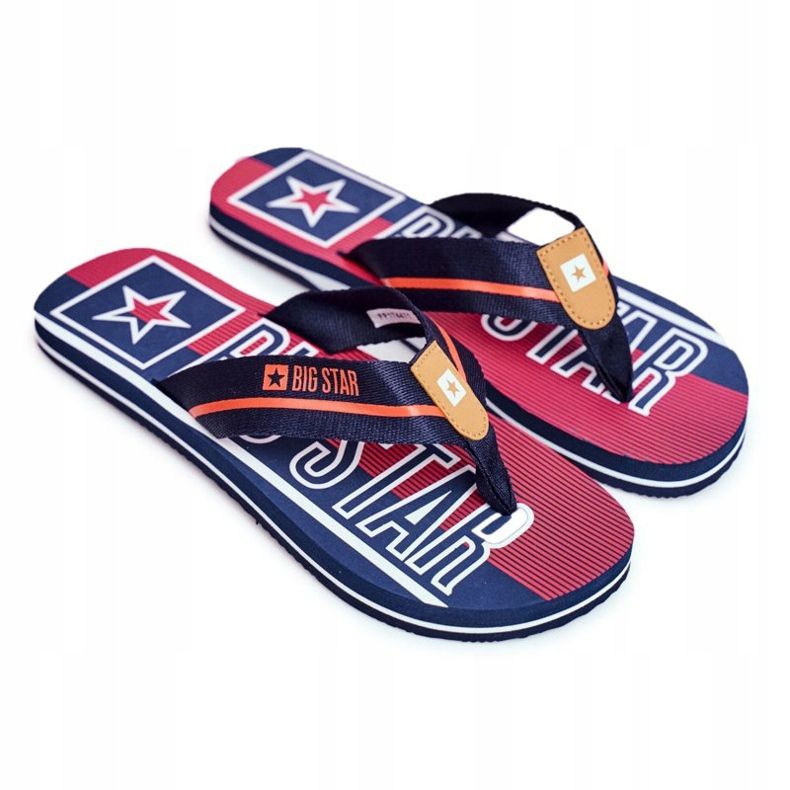 Pantofole da uomo Infradito Big Star Navy Blue FF274A471 2