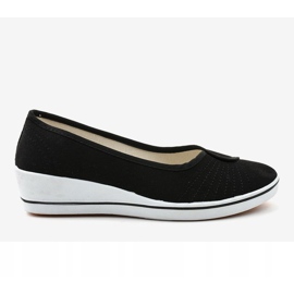 Sneakers nere, sneakers con zeppa K-1-001 nero 2