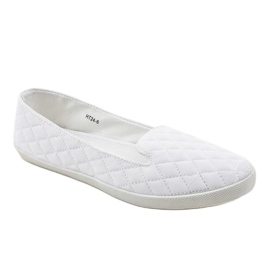 Sneakers trapuntate slip-on bianche HT24-6 bianca 1