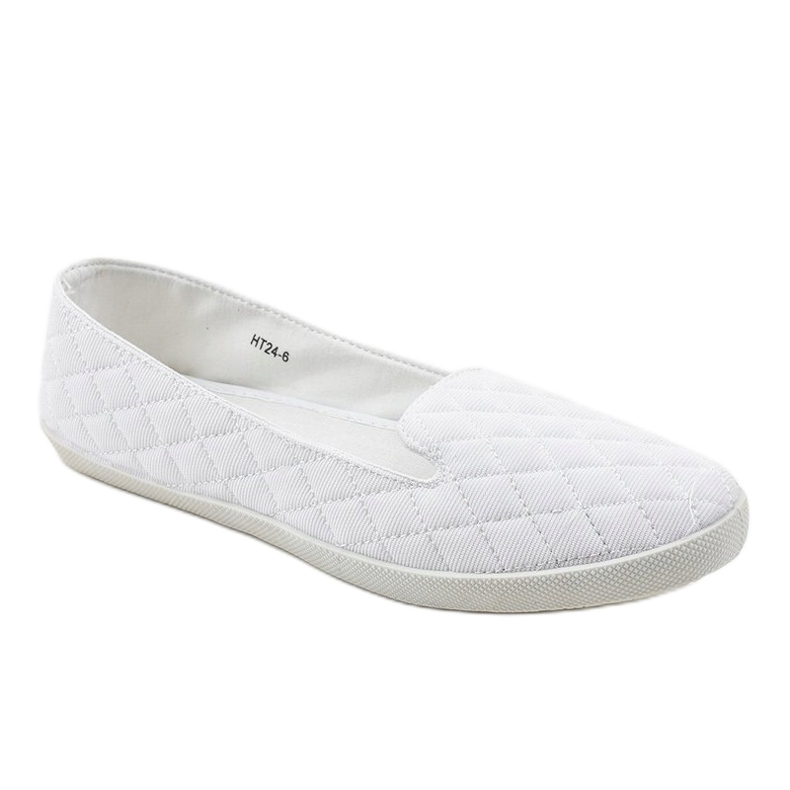 Sneakers trapuntate slip-on bianche HT24-6 bianca 1