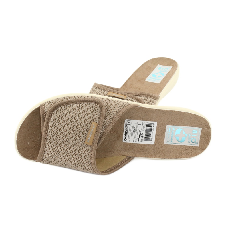 Adanex Pantofole beige con alette in velcro 24840 3