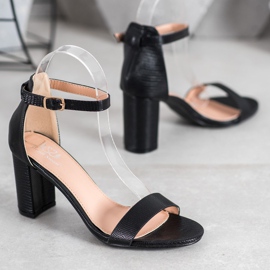 Small Swan Sandali eleganti con tacco alto nero 1