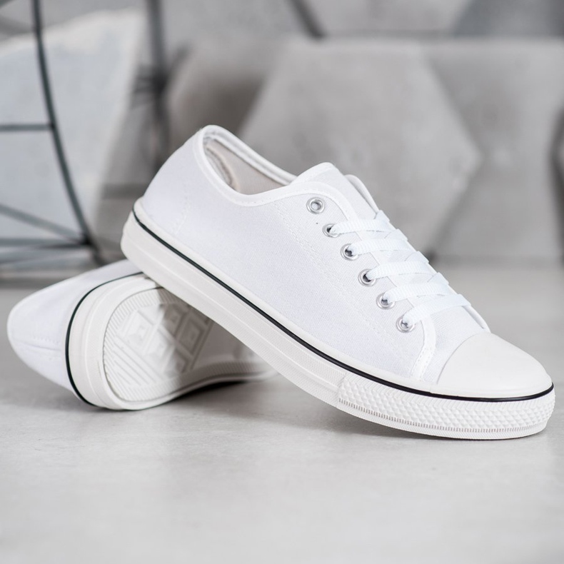 SHELOVET Sneakers classiche allacciate bianco 1