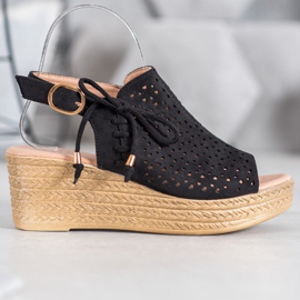 Small Swan Comodi sandali traforati nero 2