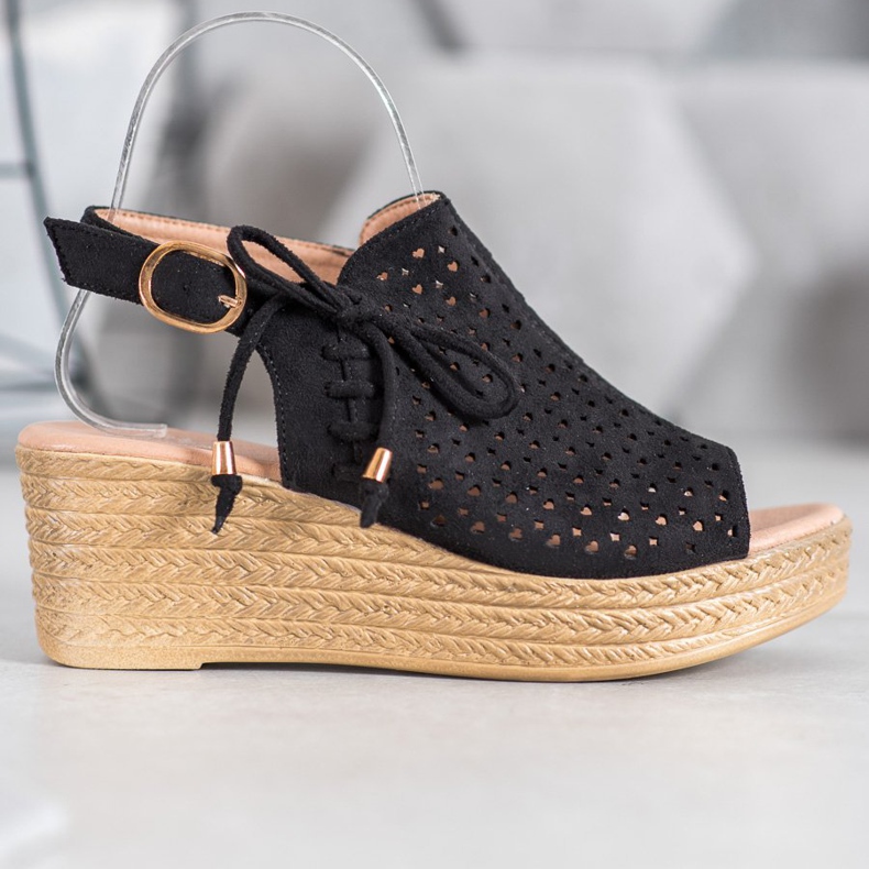 Small Swan Comodi sandali traforati nero 2