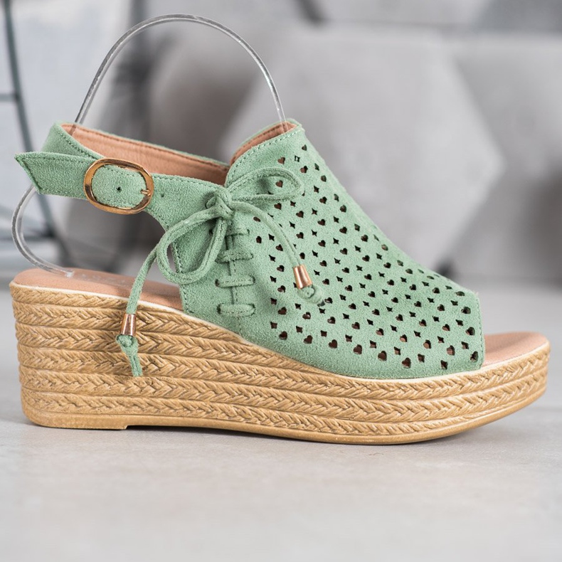 Small Swan Comodi sandali traforati verde 2