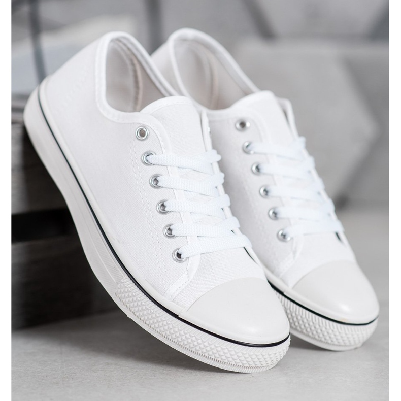 SHELOVET Sneakers classiche allacciate bianco 1