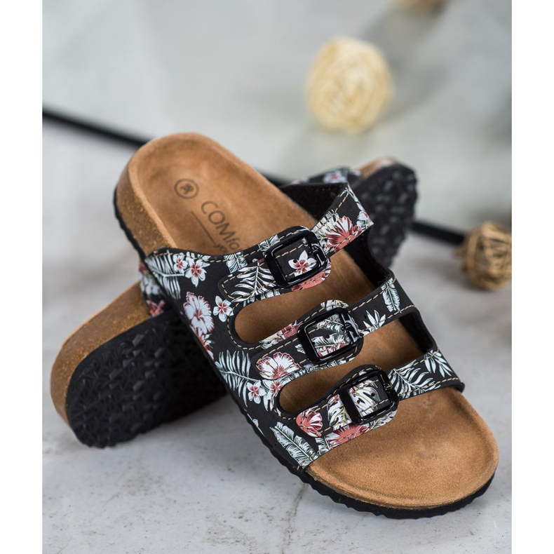 SHELOVET Comode pantofole fantasia bianca nero multicolore 1