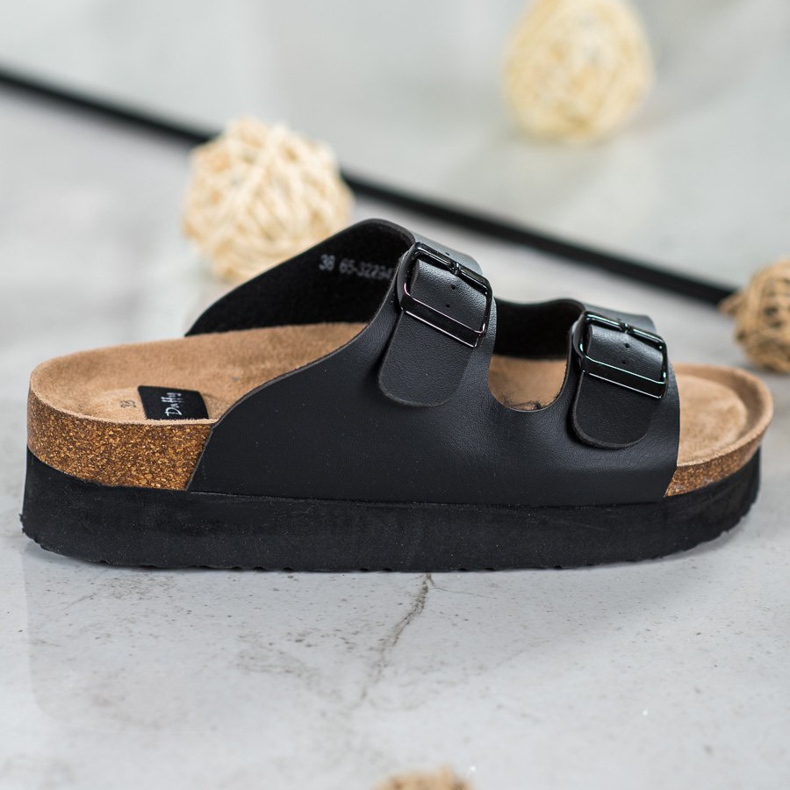 SHELOVET Pantofole nere sulla piattaforma nero 1
