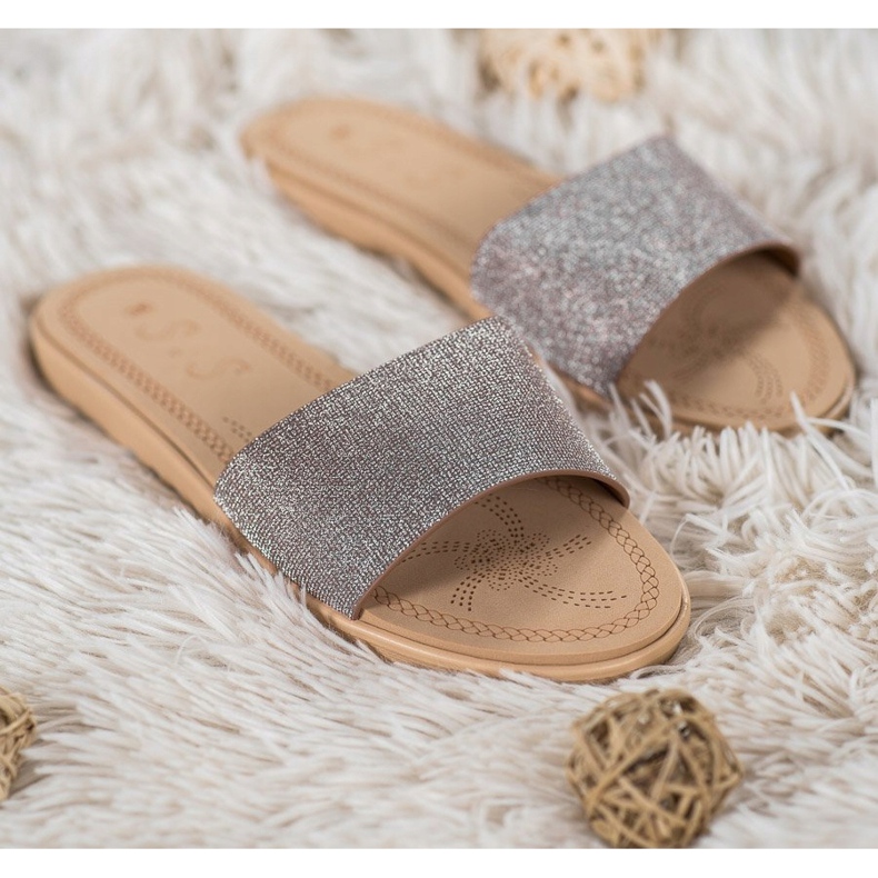 Small Swan Pantofole Con Glitter multicolore grigio giallo 1