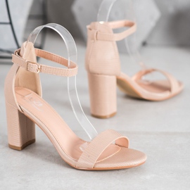 Small Swan Sandali eleganti con tacco alto marrone 1