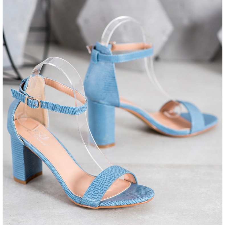 Small Swan Sandali eleganti con tacco alto blu 1
