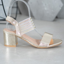 Small Swan Sandali Slip On lucidi d'oro 2