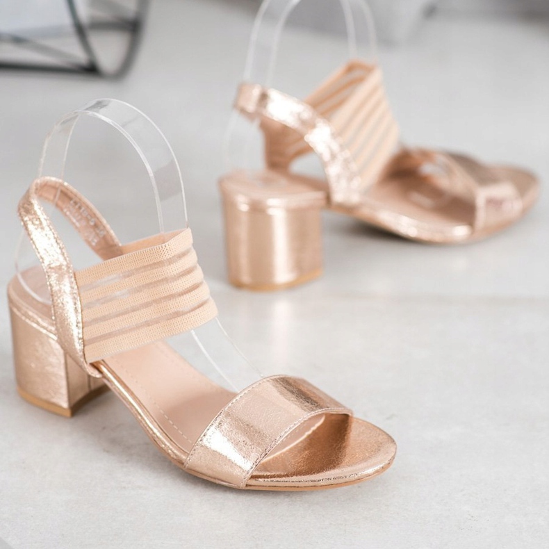 Small Swan Sandali Slip On lucidi d'oro 1