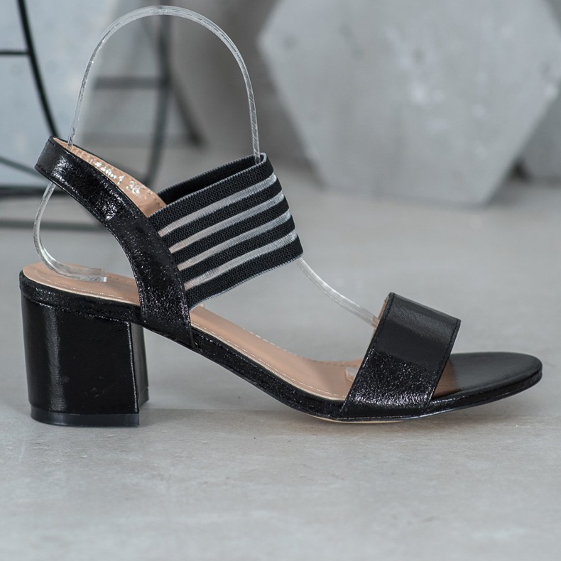 Small Swan Sandali Slip On lucidi nero 2