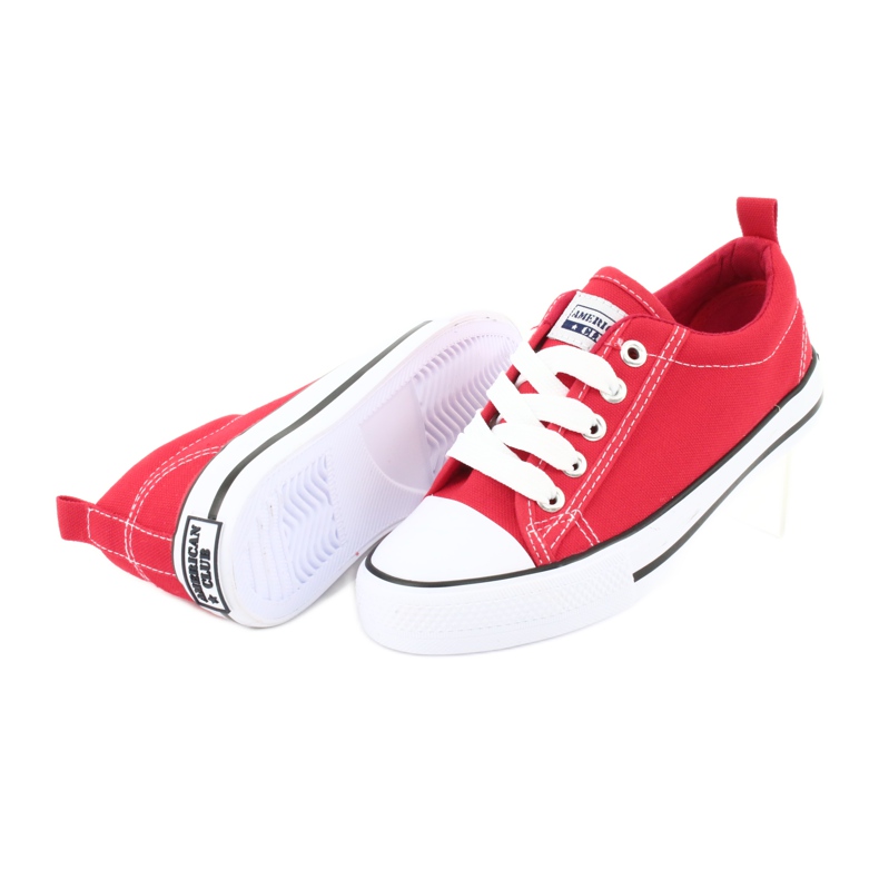 American Club Sneakers rosse americane LH23 allacciate ['rosso'] rosso 5