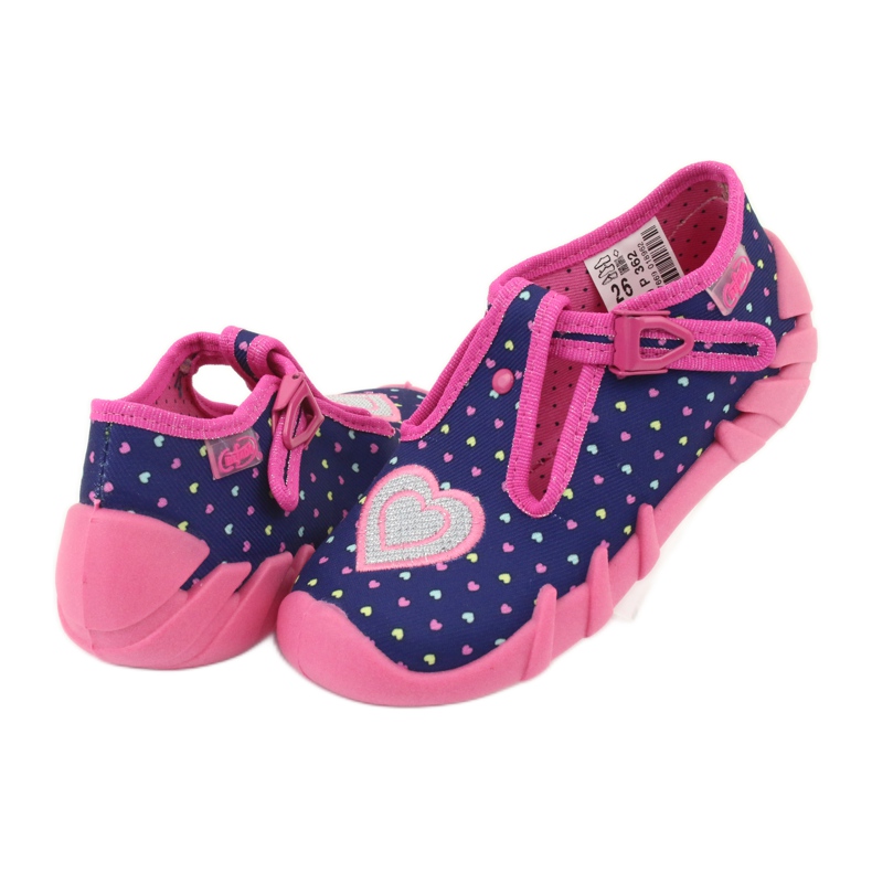 Scarpe per bambini Befado 110P362 blu navy rosa 4