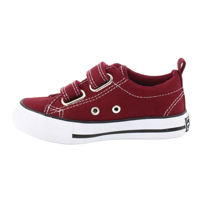 American Club Sneaker in velcro Burgundy American LH39 rosso 1