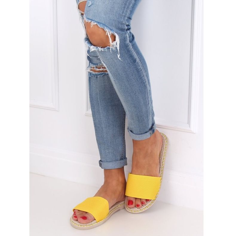 Pantofole da donna miele 35-185 Giallo 1