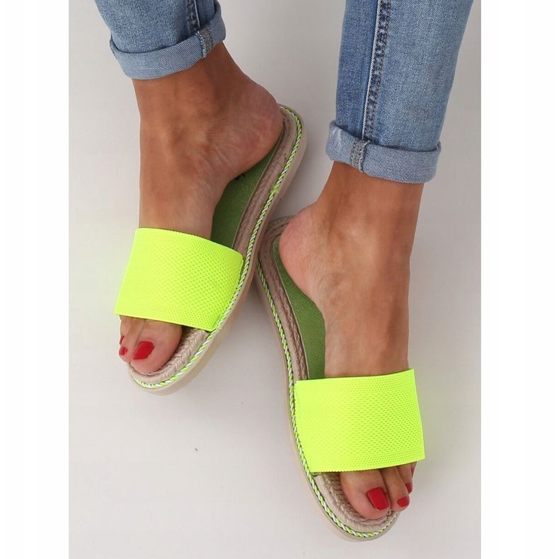 Pantofole da donna neon 35-185 Verde 2