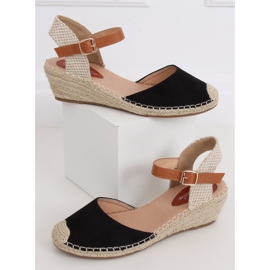 Espadrillas nere su zeppa S-820 Black nero 1