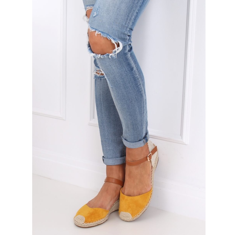Espadrillas su zeppe miele S-820 Giallo 1
