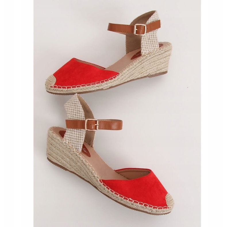 Espadrillas rosse su zeppe, rosse S-820 Red rosso 1