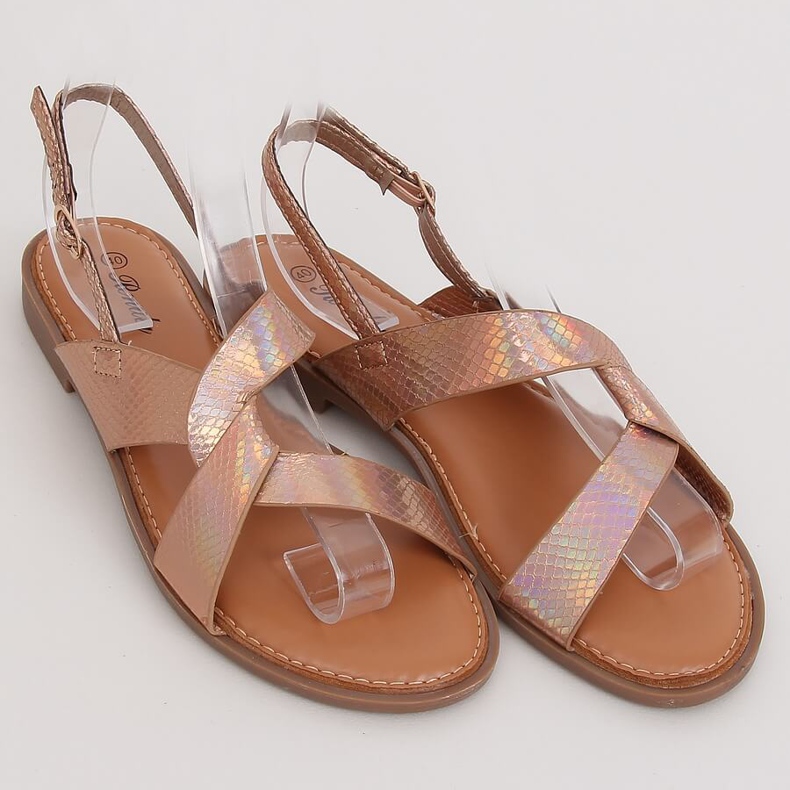 Sandali donna champagne 222-31 Champagne multicolore rosa giallo 1