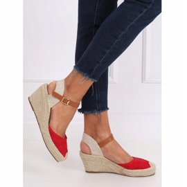 Espadrillas rosse su zeppe, rosse S-819 Red rosso 2
