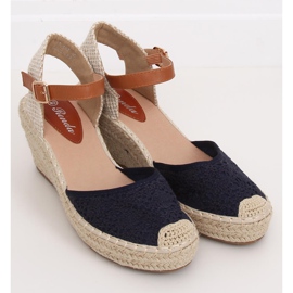 Espadrillas su zeppe, blu navy S-819 Blue 1