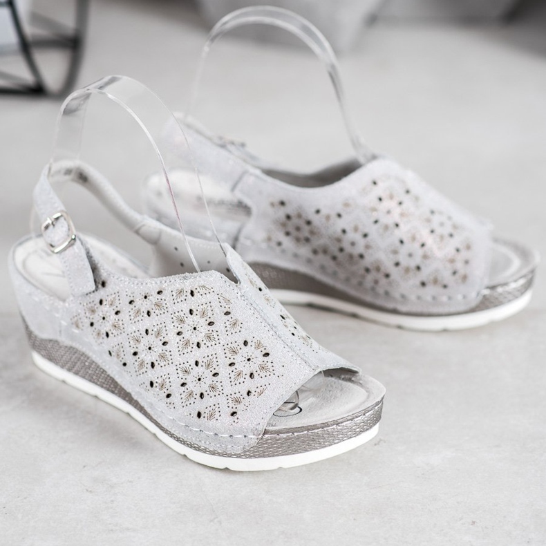 Filippo Sandali In Pelle Con Glitter grigio 1