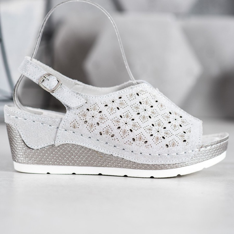 Filippo Sandali In Pelle Con Glitter grigio 2