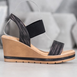 Sea Elves Sandali con zeppa alla moda nero 2