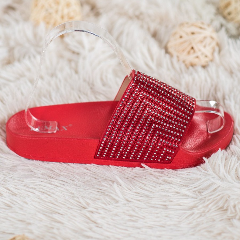 Lemax Pantofole Rosse Con Cubic Zirconia rosso 2