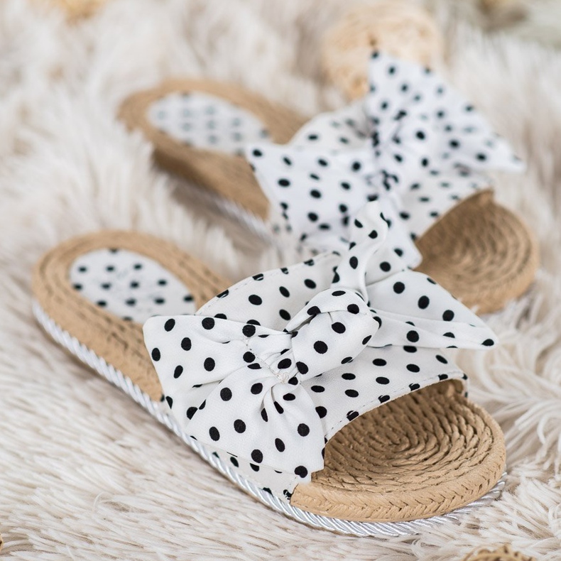 Small Swan Pantofole alla moda con fiocco bianca 1