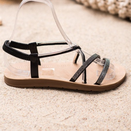 Sea Elves Sandali con ornamenti d'argento nero 2