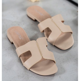 SHELOVET Pantofole classiche in ecopelle marrone 1